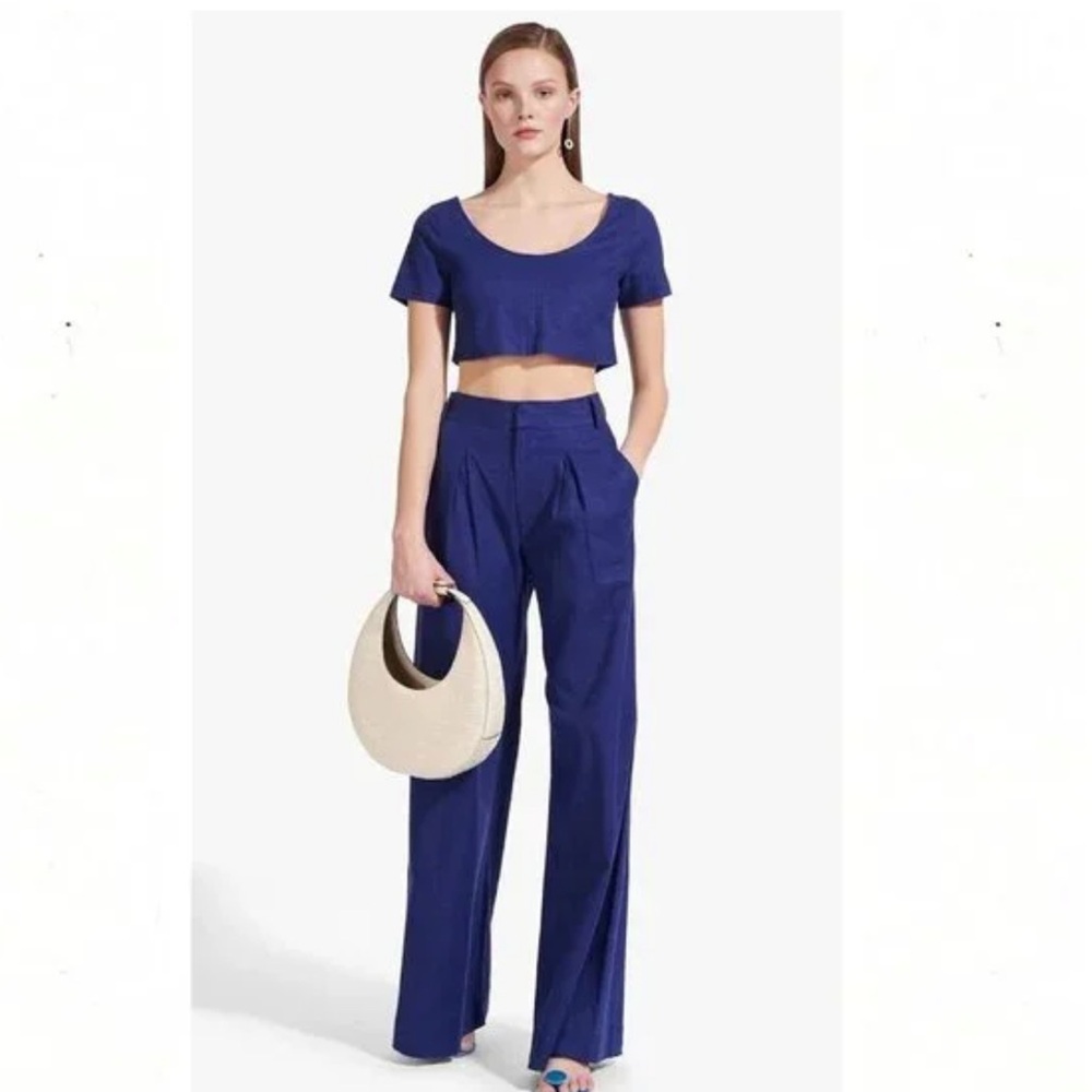 STAUD Linen Bruco Pant & Tango Tee Set
